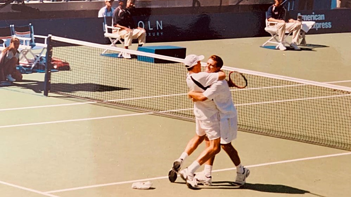 Kevin Ullyett and Wayne Black celebrate victory in the 2001 US Open, just two days before the terrorist attacks on the World Trade Centre’s Twin Towers.