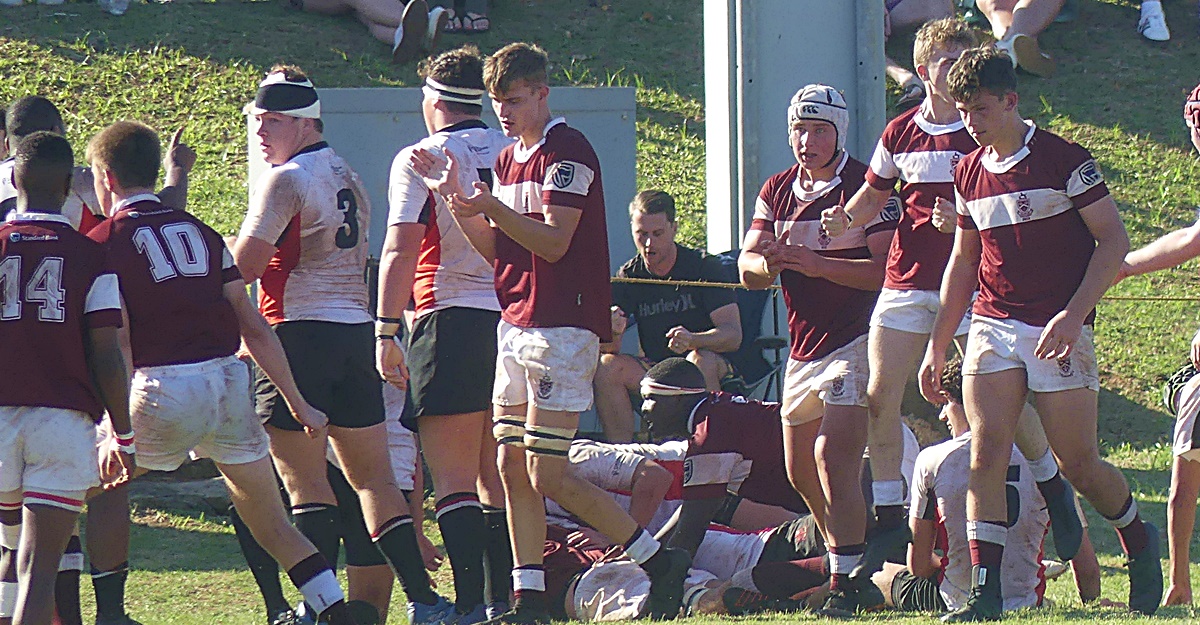 A swift response from Kearsney brought the boys in maroon level after they mauled their way over the tryline. (Photo: Brad Morgan)