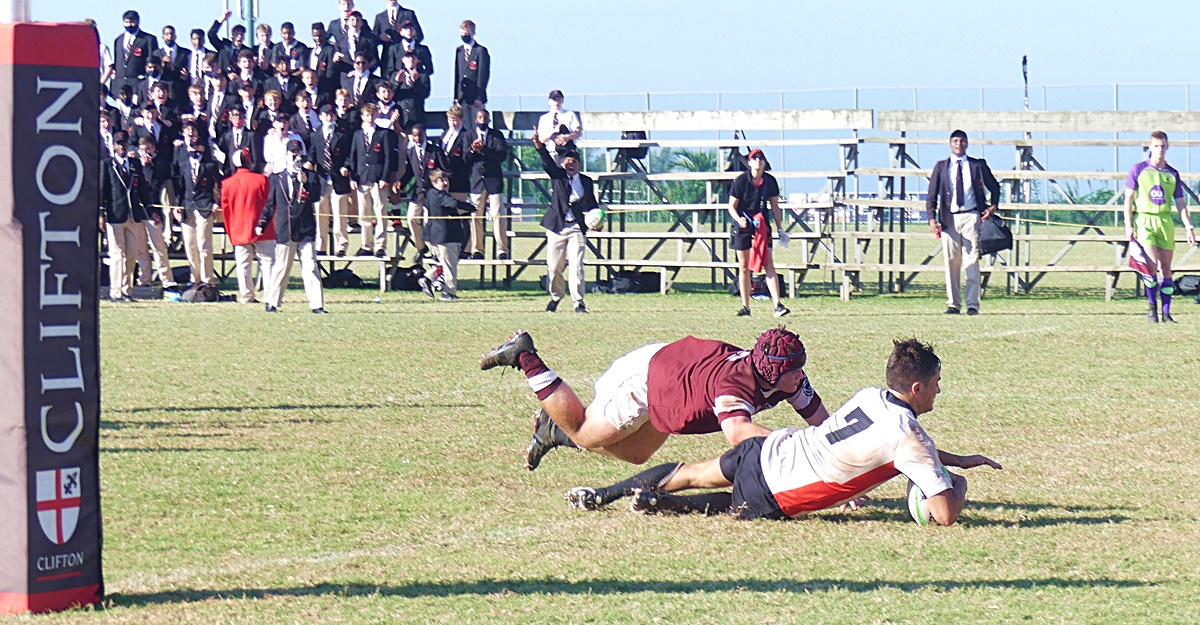 Flank Cameron Vernes crashed over for Clifton's fourth try, which proved to be the winning points in the contest. (Photo: Brad Morgan)