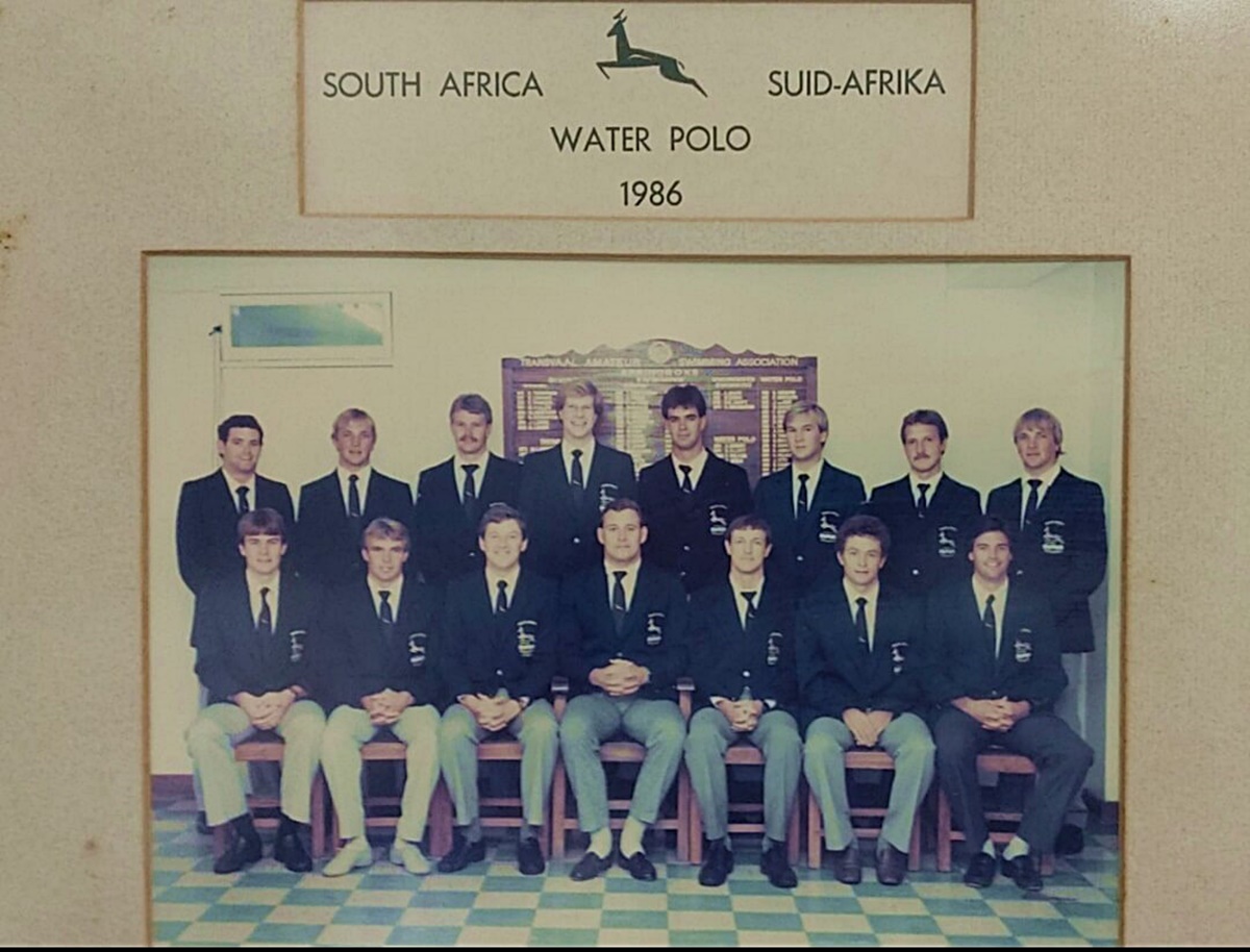 While at Stellenbosch University, Andrew Shedlock was selected for the South African waterpolo team in 1986.