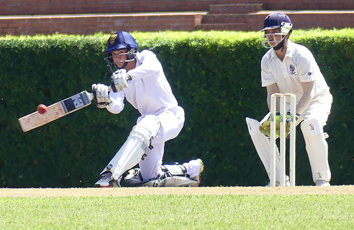 Opening batsman Yudi Ramanand was one of the leading run scorers for DHS, making 31 before falling to the guile of left-arm spinner Jaden Arumugam. (Photo: Brad Morgan)