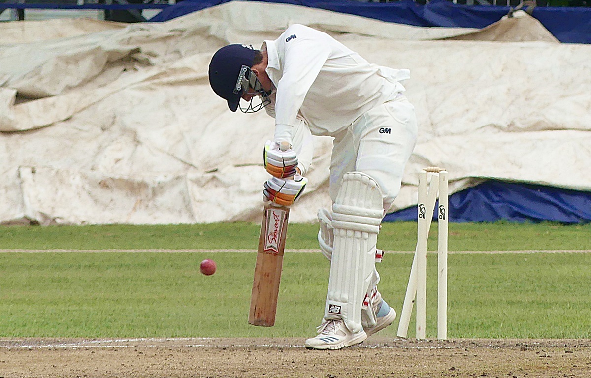 Kyle Hammond contributed six runs for Westville before having his stumps knocked back by Sibonelo Makhanya. (Photo: Brad Morgan)