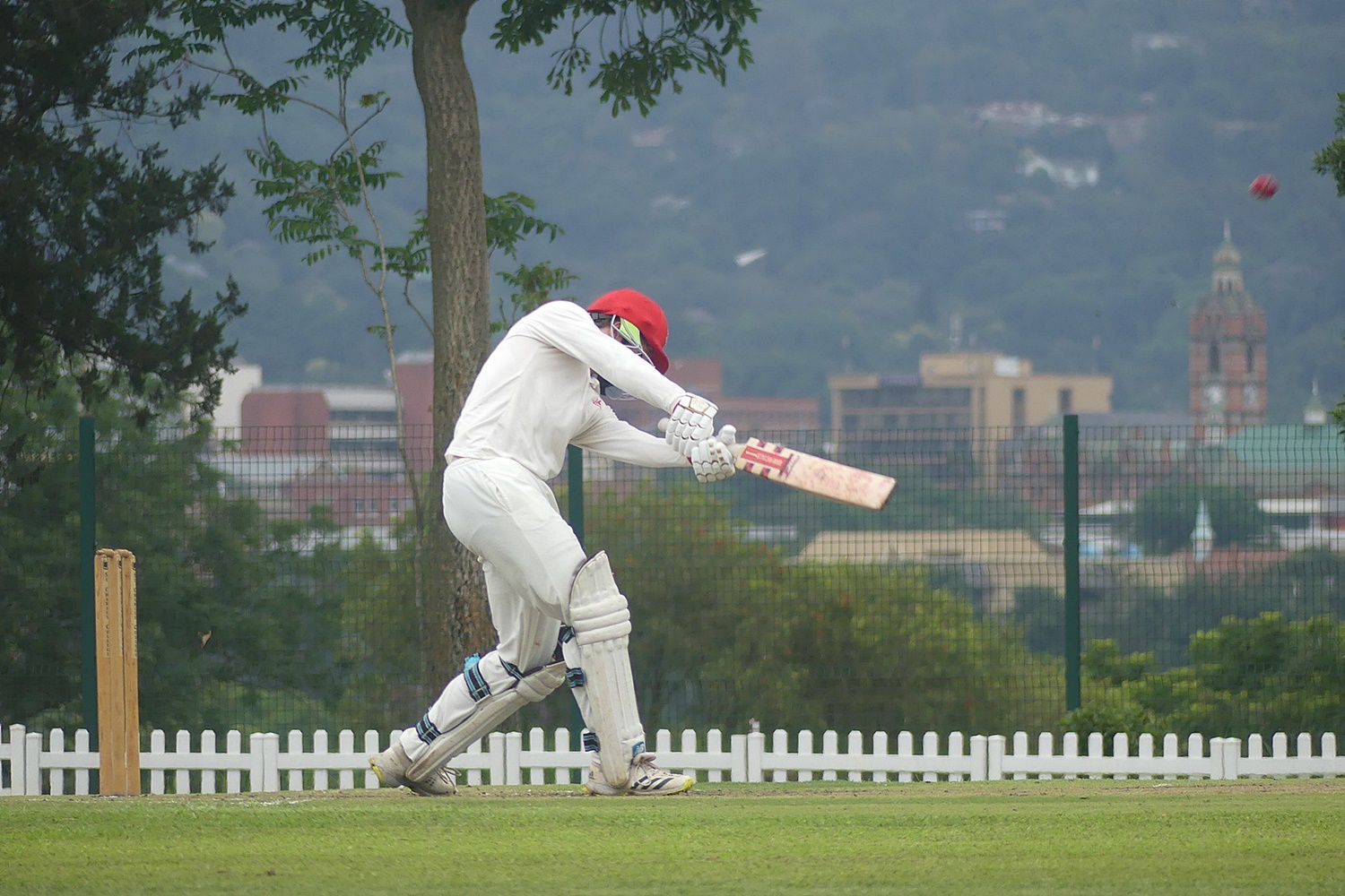 West Mitchell-Innes stood firm at the top of the Michaelhouse batting order, circumspect on defence before occasionally hitting out, on his way to the inning's top score of 30. (Photo: Brad Morgan) 