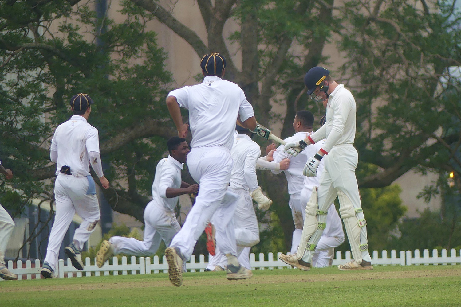 Saint Charles celebrates ecstatically after Matthew Urquhart claimed a hat-trick. (Photo: Brad Morgan)