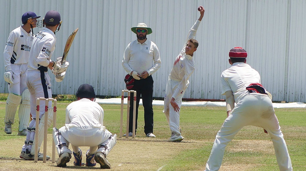 Leg-spinner C. Mason claimed three wickets for Maritzburg College, while conceding only 22 runs in his 10 overs. (Photo: Brad Morgan)