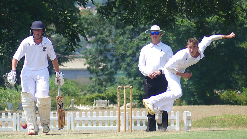 Clifton's Mitchell Tillard put plenty of back into his bowling and was rewarded with the wicket of Marcell Wellman. (Photo: Brad Morgan)