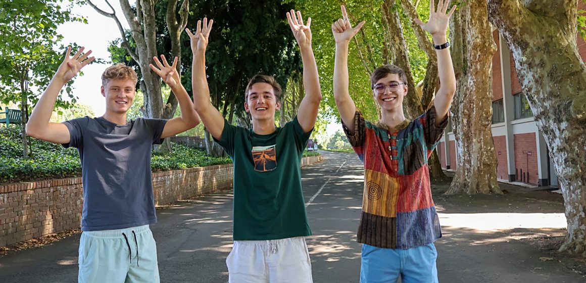 Fynn Pollock, John Eastes and Benjamin Burton celebrate an outstanding set of matric results, earning 23 distinctions between them.