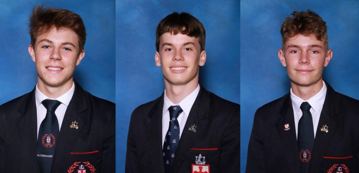 Peter Woodland, Adrian Hill and Ben Frost, three of Michaelhouse's top achievers in the matric class of 2022.