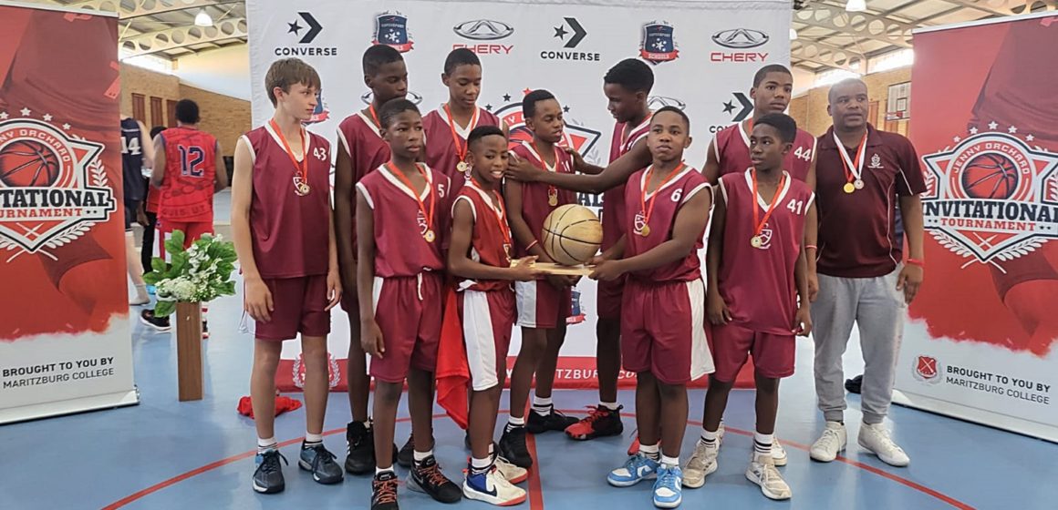 Kearsney College, under-14 winners of the 2023 Jenny Orchard Invitational Basketball Tournament.