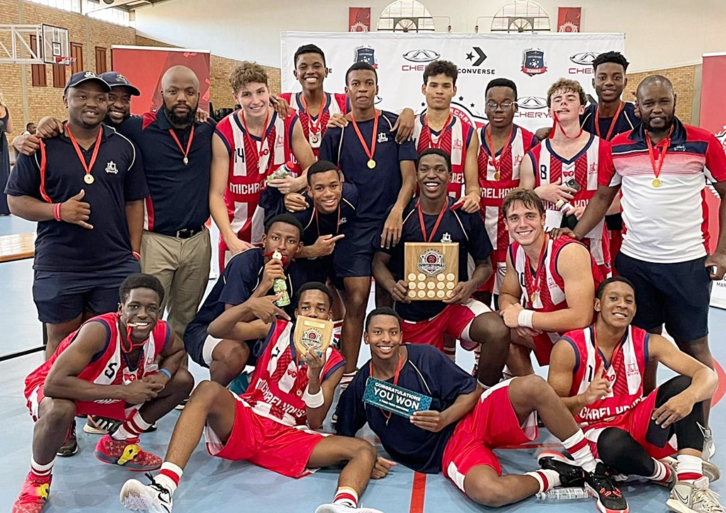 That winning feeling! Michaelhouse celebrate becoming the first ever winners of the Jenny Orchard Invitational Basketball Tournament.