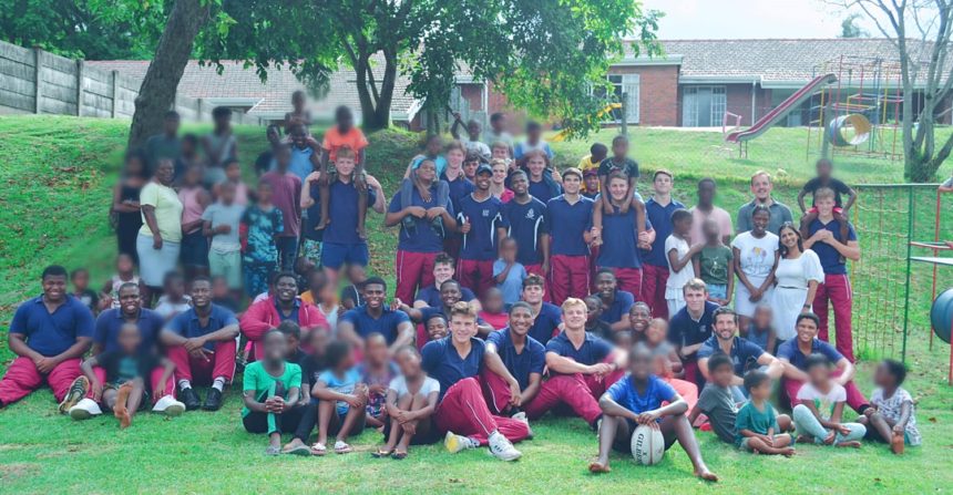 Kearsney College 1st and 2nd rugby squads at Ethelbert Child Youth and Care Centre, Queensburgh.