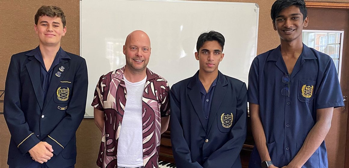 Rob Clark, Head of Department of Music of the Royal Ballet in London inspired and entertained Saint Charles' pianists on a visit to the Pietermaritzburg School.