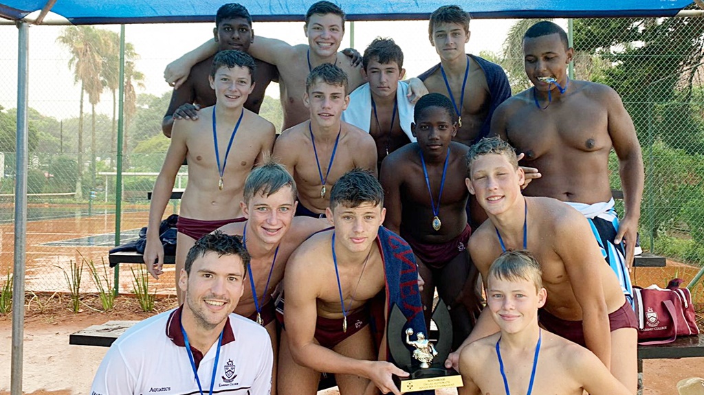 Kearsney, the winners of the Dallas Hutton under-15 Water Polo Tournament, hosted by Northwood School. 