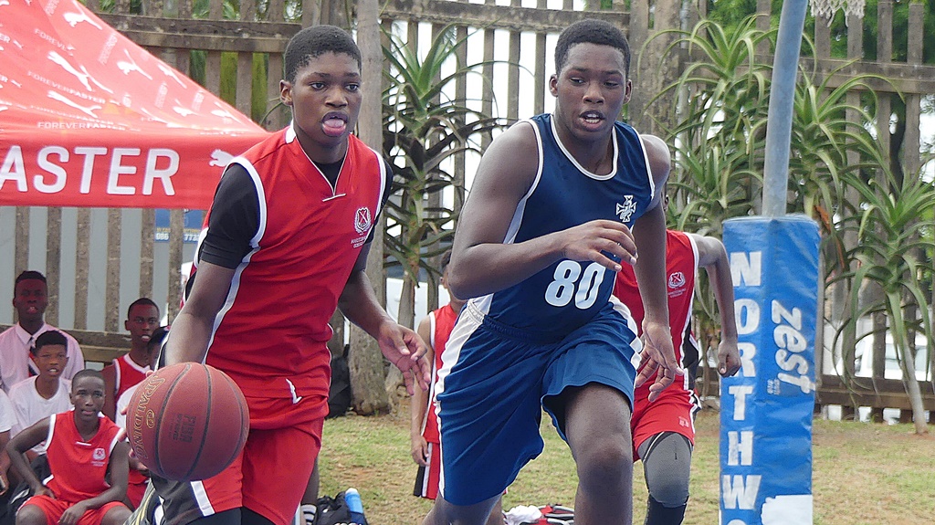 Competition was tight when Northwood and Maritzburg College met on the basketball court on Saturday, 25 February. (Photo: Brad Morgan)