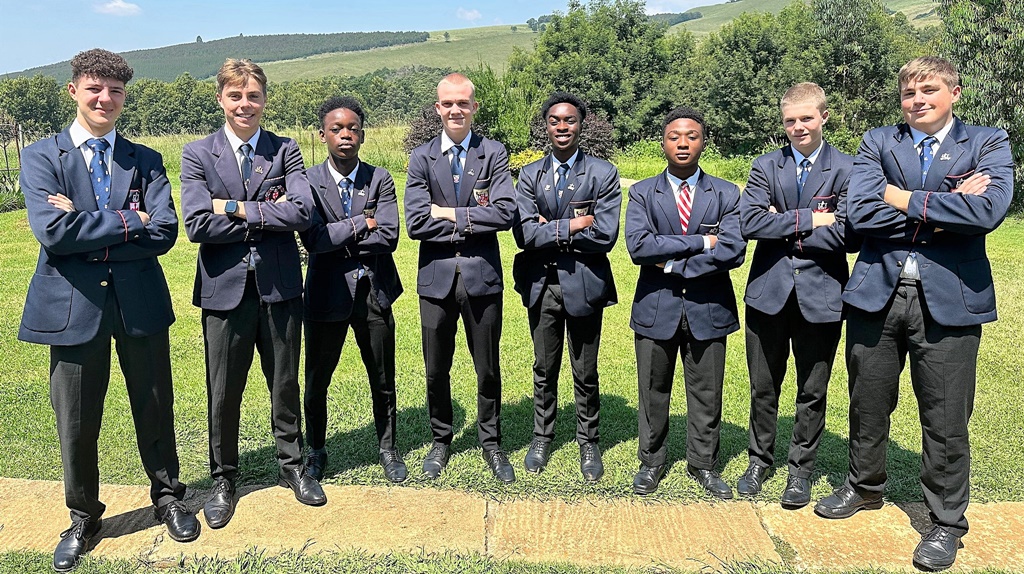 Michaelhouse Jazz Band members Kofi Asumaning, Enrique Benassi, Thomas Kuhn, Gqamile Mbuyazi, Lukhanyo Nhlapo, Nicholas Pitt, Rory Steyn, and Andrew Woodland.