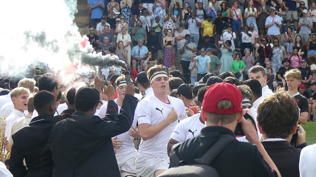 Electricity in the air, Clifton charged onto the field, ready to face Kearsney's challenge. (Photo: Brad Morgan)