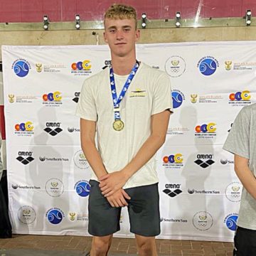 Nathan Burger, SA champion in the u14 50m and 100m breaststroke.