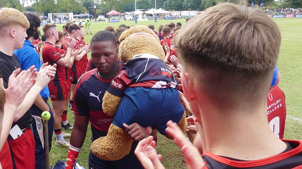 Hartpury College players applauded the Griffin as Westville captain Tebogo M'khomazi led his team off the field after the game. (Photo: Brad Morgan)