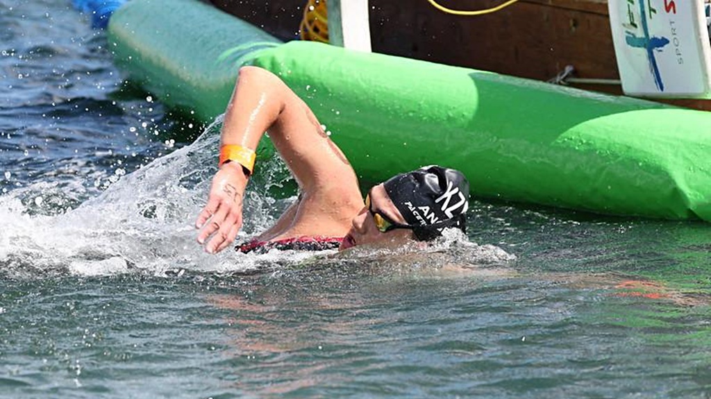 Damien in action at the South African Open Water Swimming Championships.