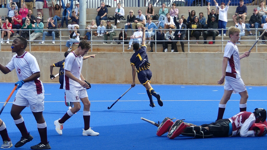 Lethabo Mathobela celebrates scoring a fourth chukka goal for DHS. (Photo: Brad Morgan) 