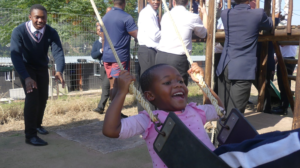 The visit of the Westville boys is a big monthly highlight for the children of the Zamokuhle Preschool and Creche.