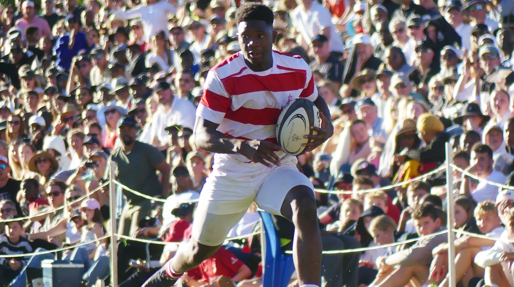 With two tries in Michaelhouse's 100th victory over Hilton College, it was a very special day for Leo Muziva. (Photo: Brad Morgan)