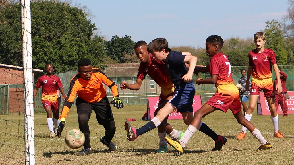 Highbury fire off a shot on goal in their Saturday showdown against Atholl Heights. (Photo: Robert Carpenter)