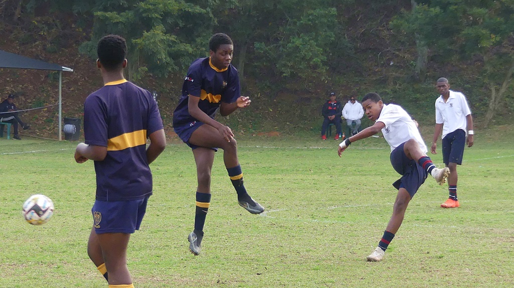 Thabiso Madlala's brilliantly taken long-range shot put Westville in front against DHS. (Photo: Brad Morgan)