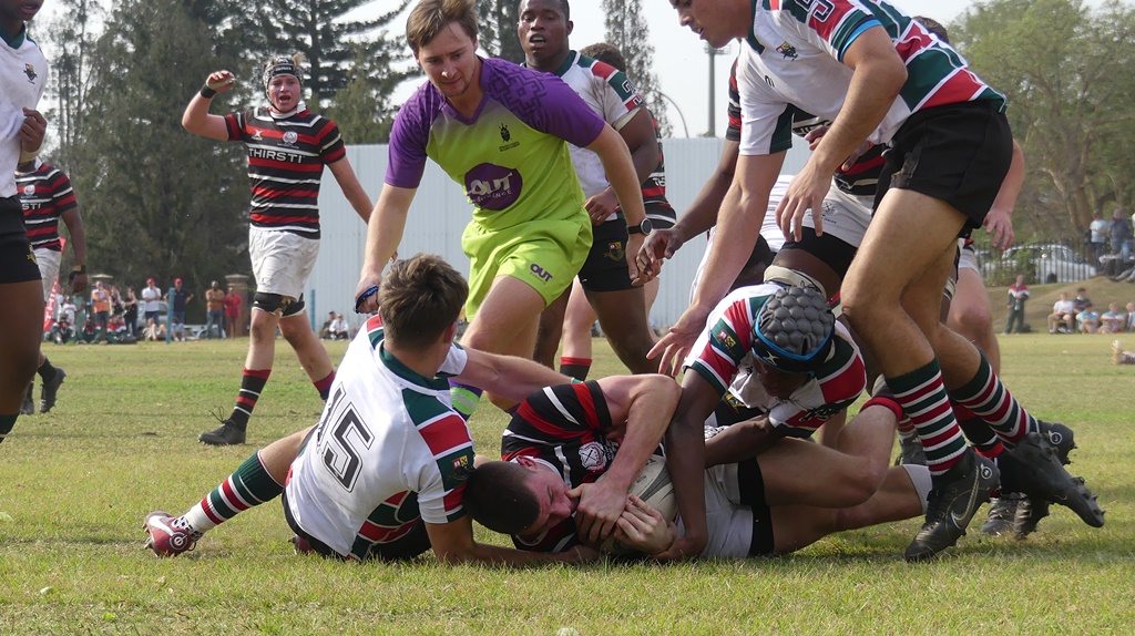 Colm Reardon did splendid work in little space all on his own to add to his prolific try tally for the Maritzburg College 1st XV. (Photo: Brad Morgan)