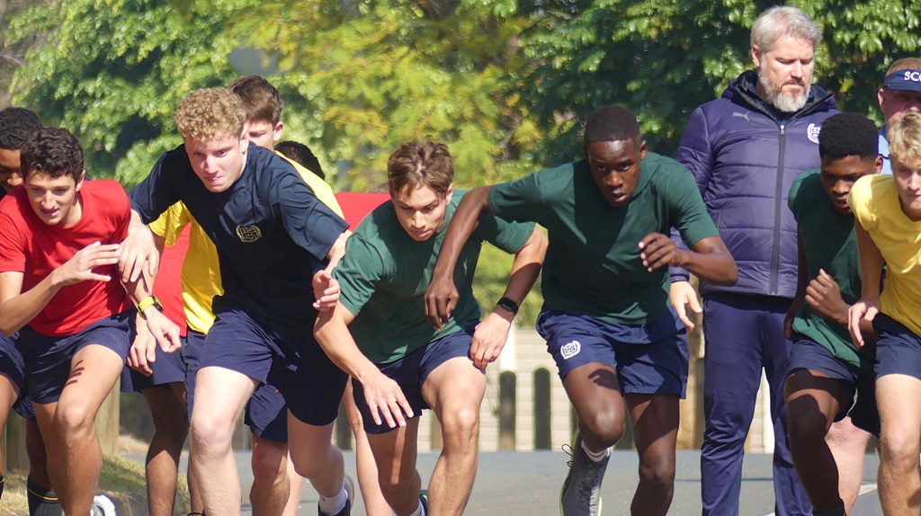 On your marks, get set, go! Or, in this case, the school bell has rung, now run!