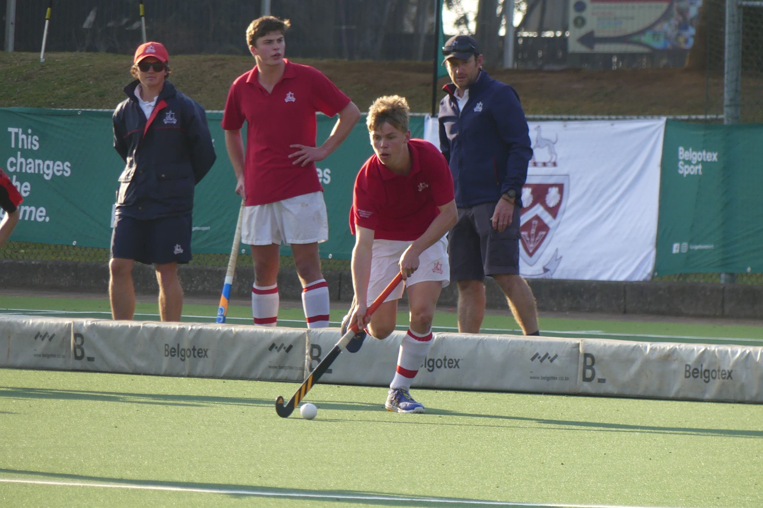 Michaelhouse on the attack against Ashton International in their playoff game at the Belgotex Sport Kearsney Hockey Fives. (Photo: Brad Morgan)