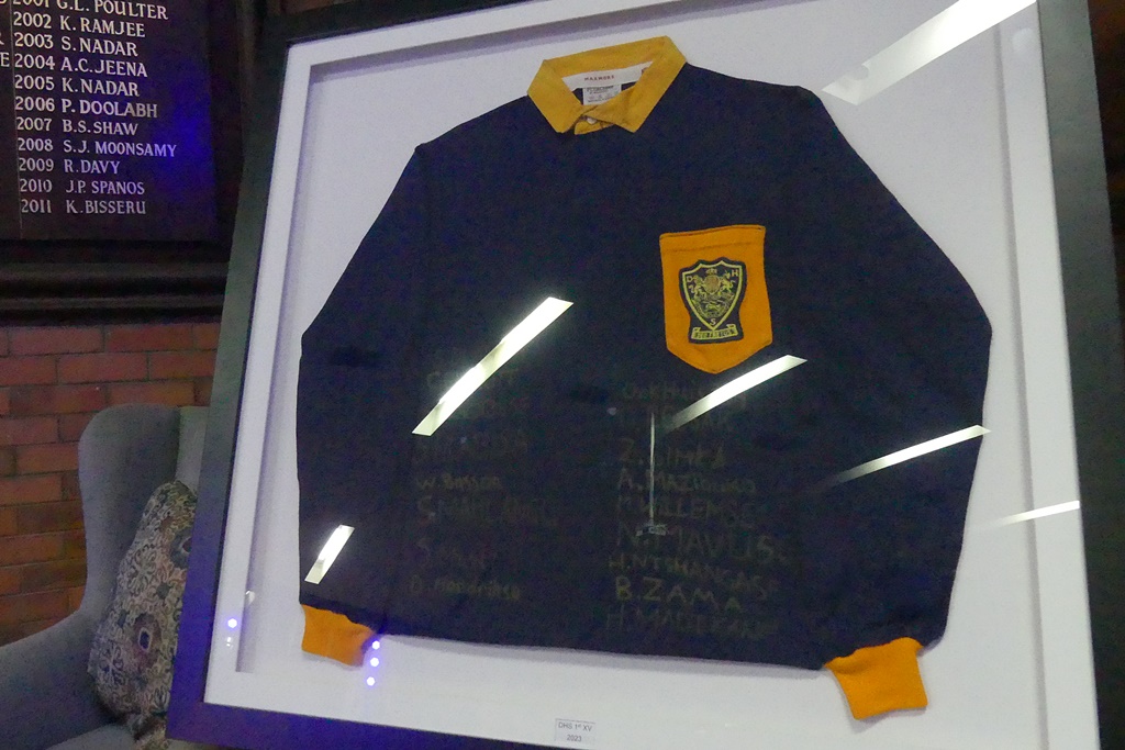 This special rugby jersey, signed by the 1st XV of 2023, brought in a six-figure sum after an auction. (Photo: Brad Morgan)