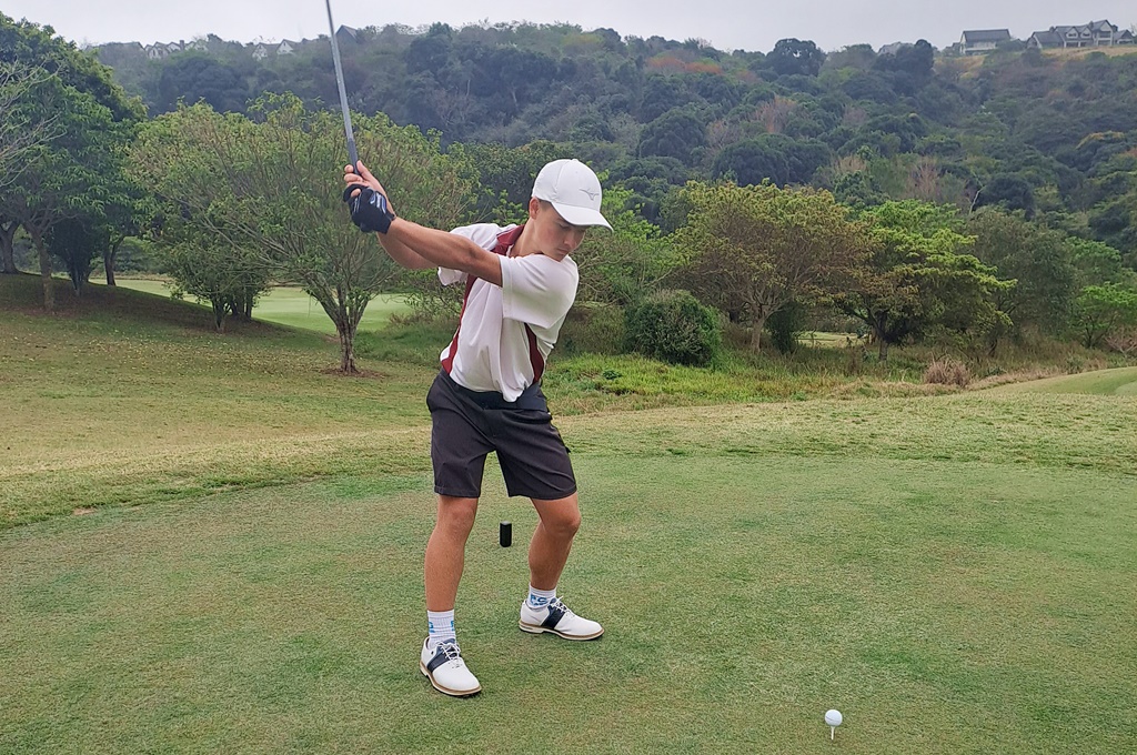 Matt Gouws tees off during a Tuesday practice round.