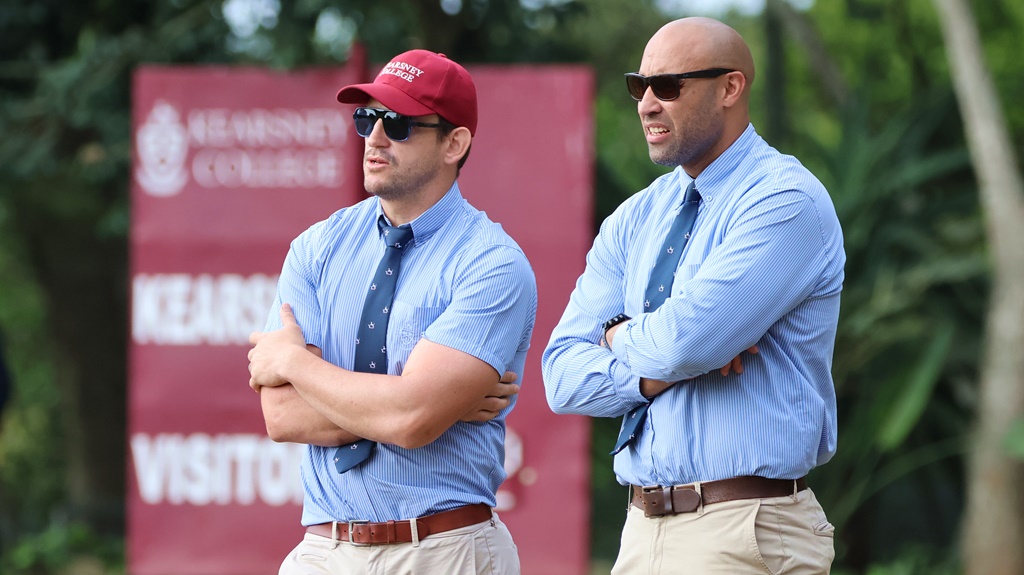 Watching Kearsney in action, former Springboks Keegan Daniel and Waylon Murray.