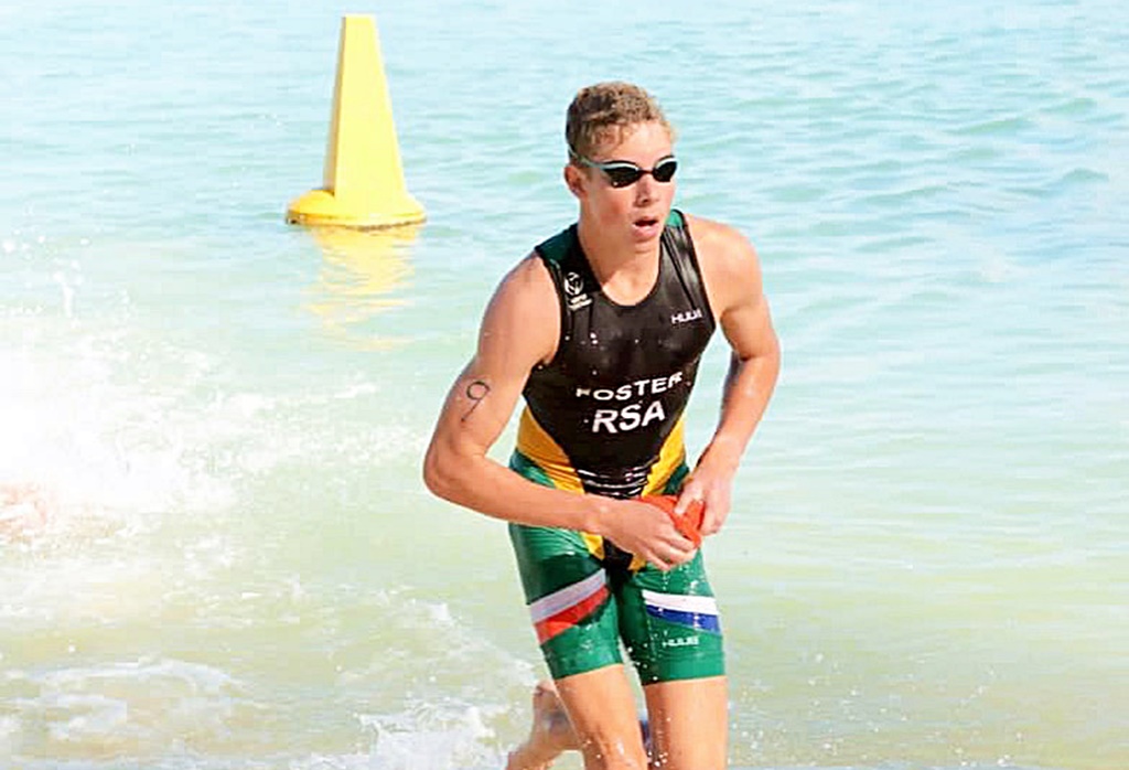 Proudly wearing the South African national colours at the Mauritius International Triathlon.