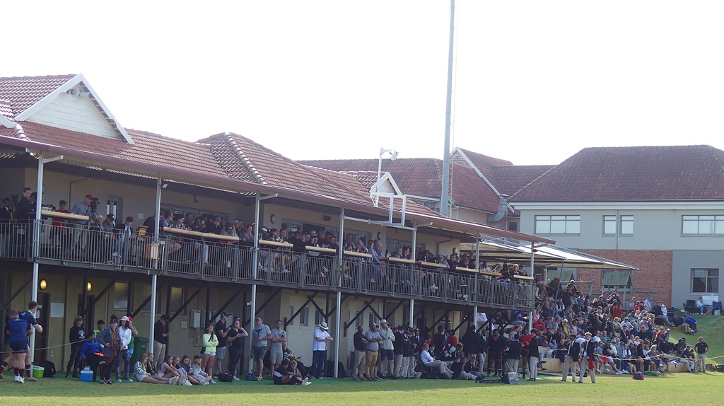 It wasn't only the Clifton College 1st XV that drew a big crowd on the school's Reunion Weekend, 27 May, this was the crowd for the Prep 1st XV's match against Highbury. Clifton powered their way to a 45-7 victory. (Photo: Brad Morgan)