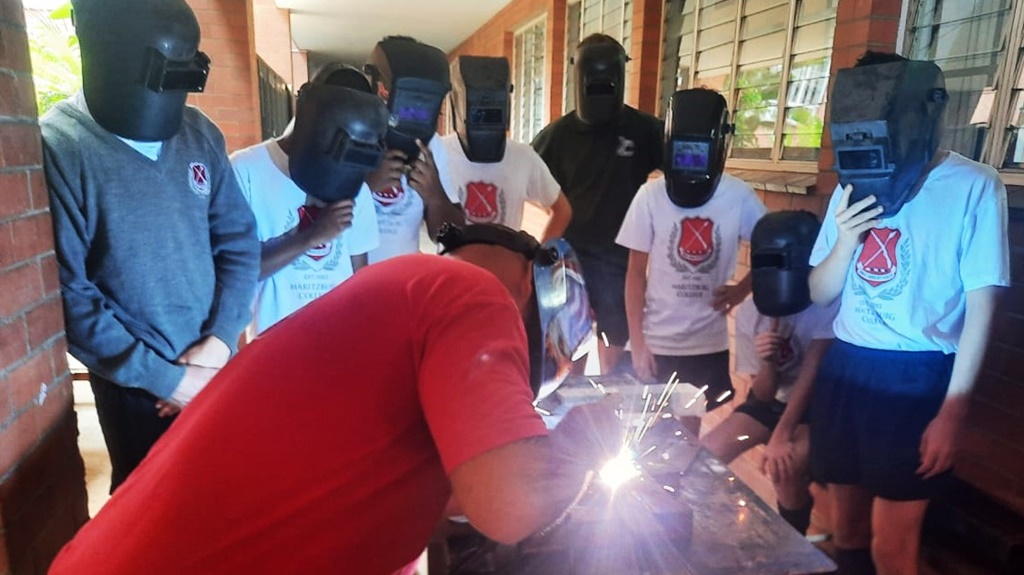 Practical and useful, welding was one of the options offered to the boys.