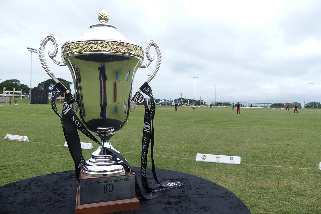 Playing for the impressive Clifton Centenary Cup proved a welcome motivation for the teams participating in the Clifton T20 Tournament. (Photo: Brad Morgan)