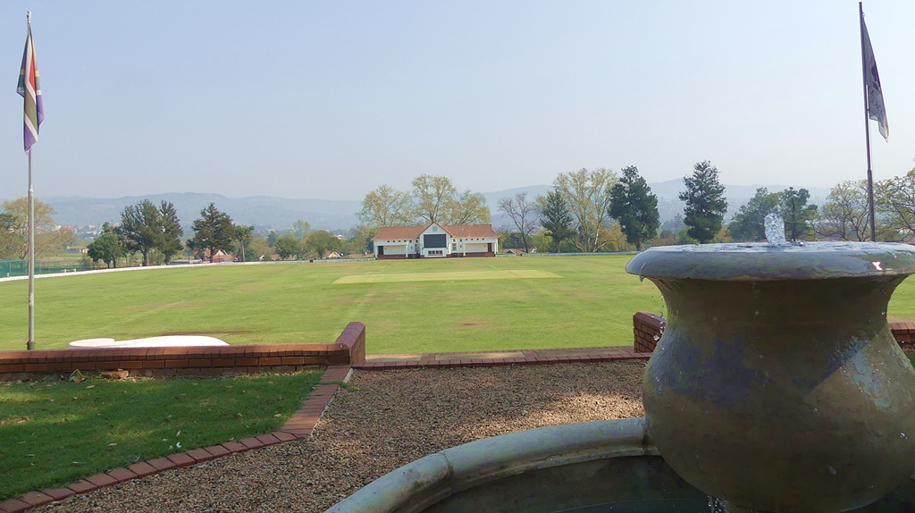 Looking out on The Oval, the fountain to commemorate the achievements of the St Charles 1st XI of 2019 ensures their legacy will be kept alive.