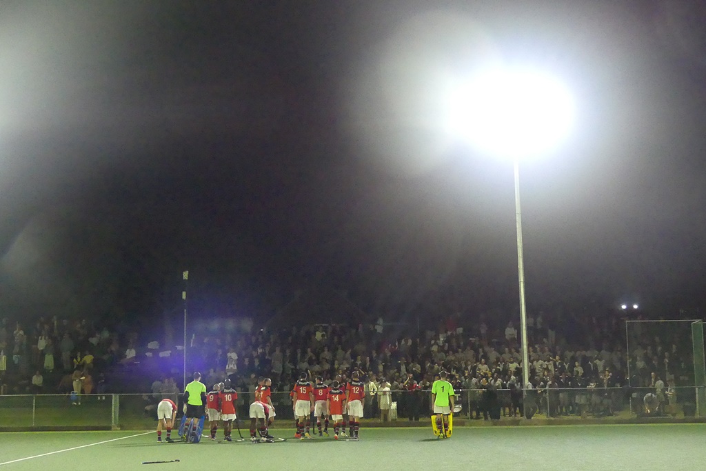 The Maritzburg College 1st team thanked their supporters after a very successful first interschools match under lights on Pape's. (Photo: Brad Morgan)