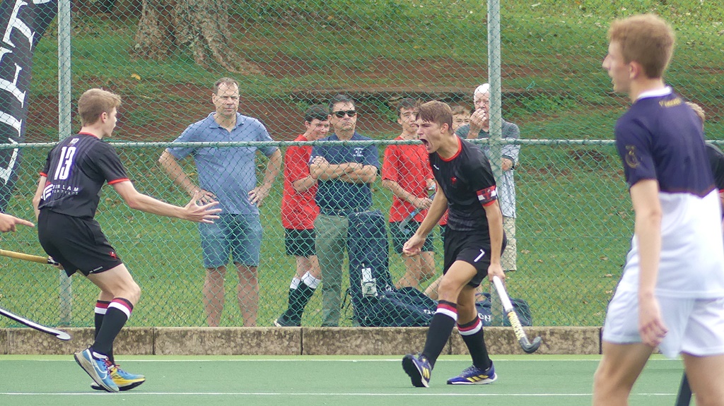 Clifton College captain Jared Pearson lets out a roar of delight after scoring against Northwood. (Photo: Brad Morgan)