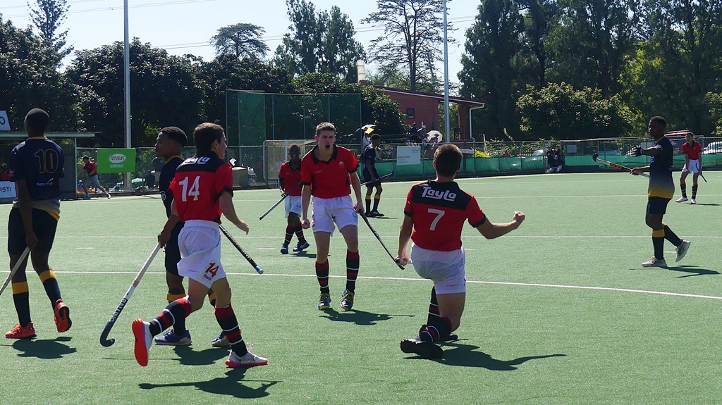 Julian Konigkramer celebrates giving Maritzburg College a first chukka lead against DHS. (Photo: Brad Morgan)