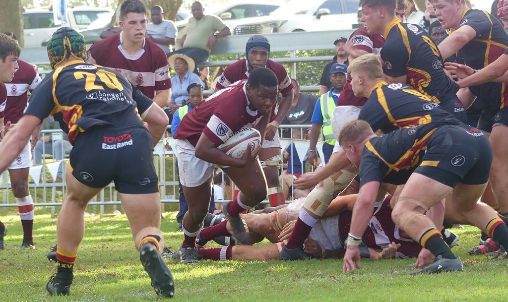 Dr EG Jansen fended off Kearsney when they laid siege to the Boksburg school's try line in the second half. Jansies, then, turned the tables, finishing strongly to claim a convincing win. (Photo: Brad Morgan) 