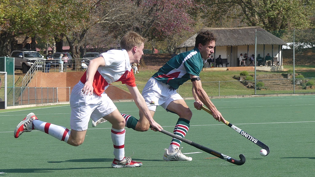 Michael Upton, in possession, scored Pretoria Boys High's goal from the penalty spot in the battle of the 1st XIs. (Photo: Brad Morgan)